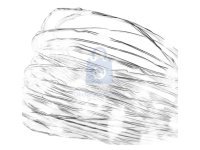 Řetěz vánoční nano LED, stříbrný, venkovní i vnitřní, studená bílá, časovač, EMOS