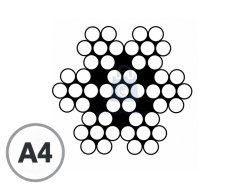 Lanko nerezové, DIN 3055, A4, konstrukce 7x7dr.