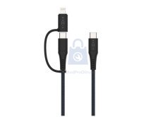 Kabel FIXED s konektory USB-C/USB-C a Lightning adaptérem, MFi, PD 60W