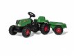 Šlapací traktor Rolly Kid s vlečkou - zeleno-červený
