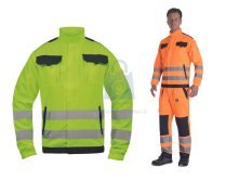 HI-VIS pracovní bunda MAX NEO HV CERVA s reflexními pruhy a zesílením ramen