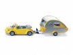 SIKU Blister - osobní automobil s obytným přívěsem