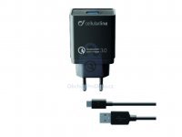 Nabíjecí set USB a USB-C kabelu Cellularline, Qualcomm® Quick Charge™ 3.0, 18W