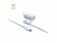 Autonabíječka FIXED s USB-C výstupem a USB-C/Lightning kabelem