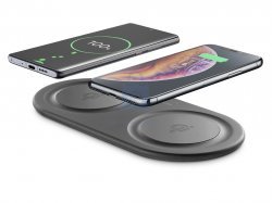 Bezdrátová nabíjecí stanice Cellularline Wireless Fast Charger Dual s 2 x 10W, Qi kompatibilní