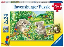 Puzzle Roztomilé koaly a pandy 2x24 dílků