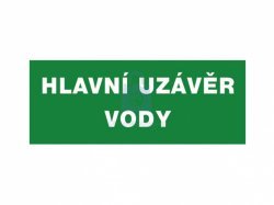 Tabulka bezpečnostní - Hlavní uzávěr vody