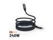 Magnetický opletený kabel FIXED USB-C/USB-C, 240W, PD