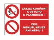Tabulka bezpečnostní - Zákaz kouření a vstupu s plamenem / nejez