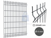 Dílec plotový MERKUR, 3D, drát 4 mm, antracit