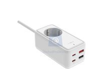 Síťový prodlužovací adaptér FIXED Charging Strip s 2x USB-C a 2x USB, GaN III, PD 65W