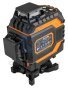 Křížový laser 3D zelený, 25 m, 16 čar, s magnetickým držákem a kufrem, NEO Tools
