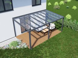 Pergola hliníková, čirý dutinkový polykarbonát 16 mm, CRSklo
