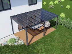 Pergola hliníková, kouřový plný polykarbonát 6 mm, CRSklo