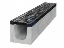 Betonový odvodňovací žlab C250 s litinovou mříží, GUTTA