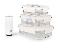 Set skleněných vakuovacích dóz s pumpou, G21