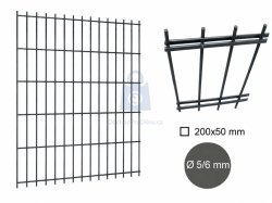 Dílec plotový PILOFOR SUPER, 2D, drát 5/6 mm, antracit