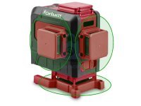 Laser zelený 3D liniový, křížový samonivelační, FORTUM