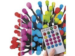 Řetěz vánoční cherry LED, kuličky, RGB, ovladač, programy, časovač, EMOS