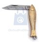 Nůž kapesní rybička, damašková ocel, pozlacená, 130-DZ-1, Mikov