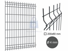 Dílec plotový MERKUR, 3D, drát 4 mm, antracit