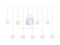 Závěs vánoční LED, vločky, vnitřní, teplá bílá, EMOS