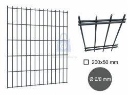 Dílec plotový PILOFOR SUPER STRONG, 2D, drát 6/8 mm, antracit