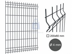 Dílec plotový MERKUR, 3D, drát 4 mm, antracit