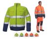 HI-VIS pilotní bunda CLOVELLY HV CERVA s kapucí, reflexními pruhy a odepínacími rukávy