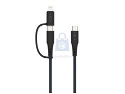 Kabel FIXED s konektory USB-C/USB-C a Lightning adaptérem, MFi, PD 60W