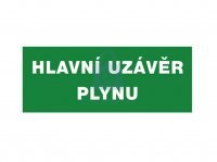 Tabulka bezpečnostní - Hlavní uzávěr plynu