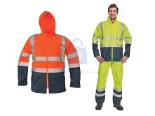 HI-VIS pracovní bunda EPPING HV CERVA s kapucí a reflexními pruhy