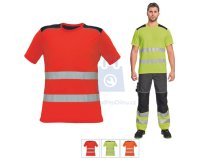 Pracovní HI-VIS tričko KNOXFIELD HV CERVA s reflexními pruhy a paspulkou