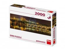 Panorama puzzle Karlův most v noci 2000 dílků